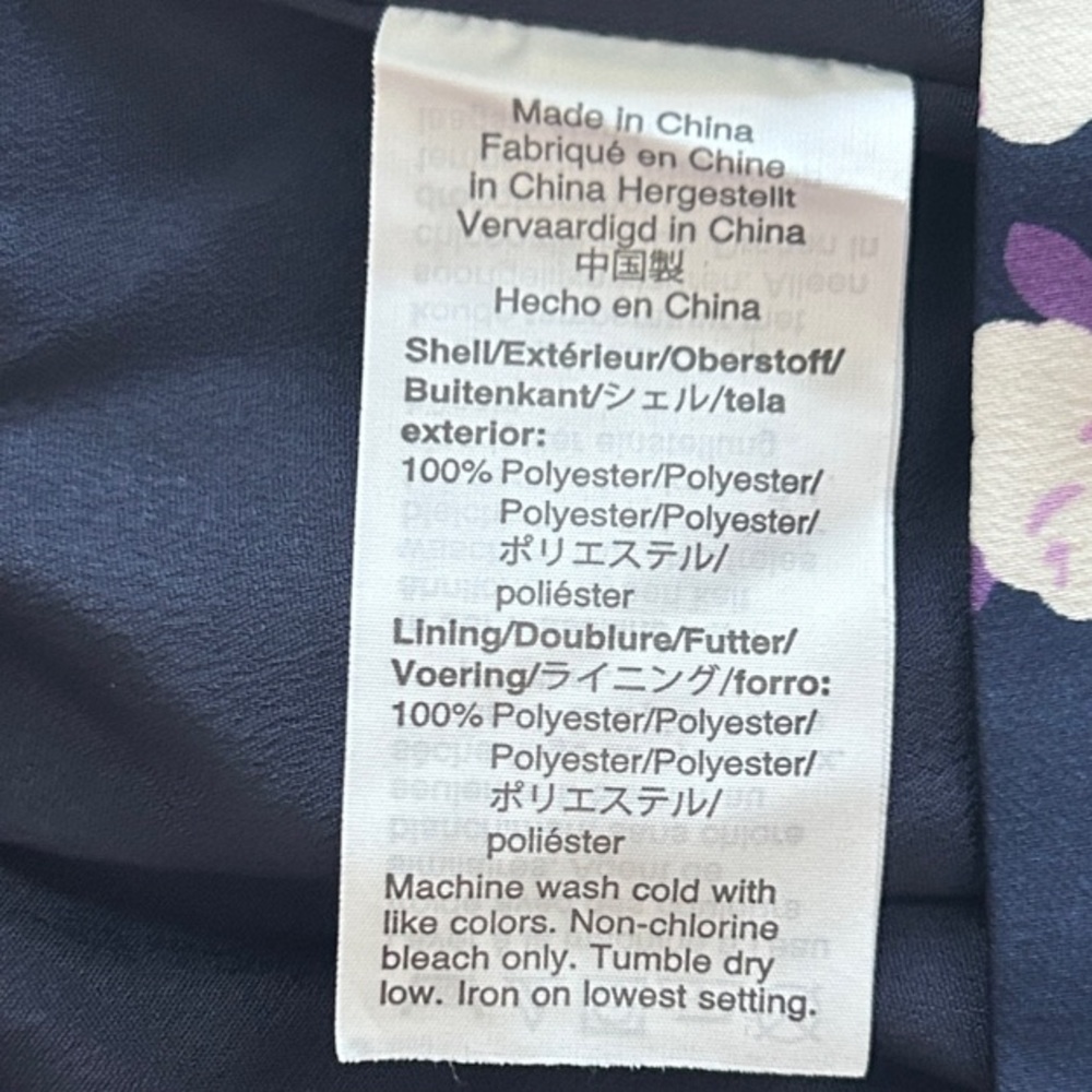 J Crew Navy Floral Pleated Midi Skirt. NWOT. Size 6 - Picture 8 of 11